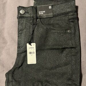 NWT Express black sparkle skyscraper jeans, size 6 short